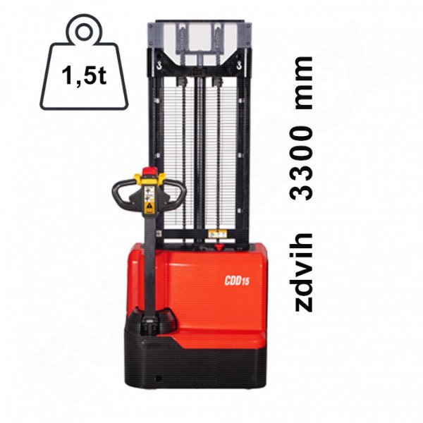 Vysokozdvižný ručně vedený vozík EUROliftCZ ES15-WS - ZDVIH 3000 MM