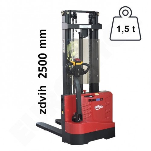 Vysokozdvižný ručně vedený vozík EUROliftCZ ES15ES W - ZDVIH 2500 MM