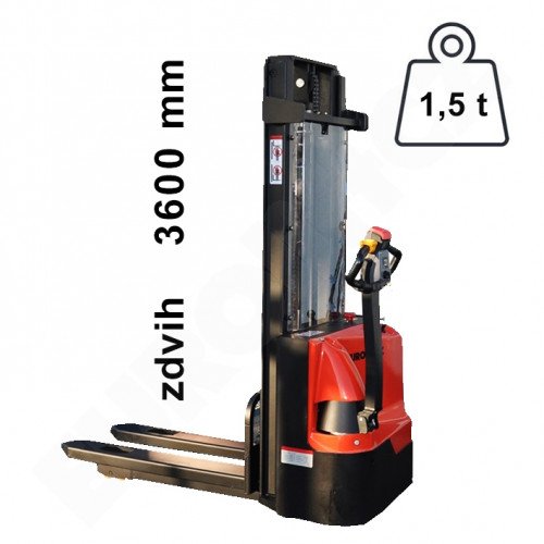 Vysokozdvižný ručně vedený vozík EUROliftCZ ES15ES - ZDVIH 3600 MM